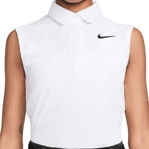 LIKE NEW Nike Women's Tour Dri-FIT ADV Sleeveless Golf Shirt, size L in white